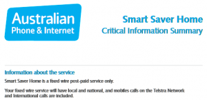 Critical Information Summary - Australian Phone & Internet
